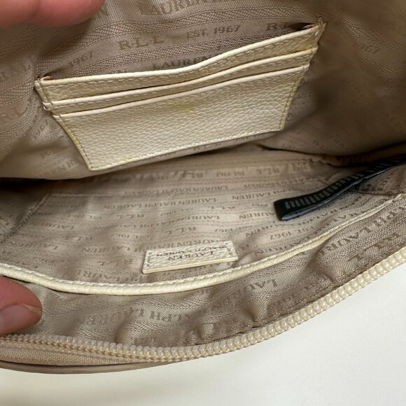 Lauren Ralph Lauren Anfield ll Crossbody Bag Purse Ivory Vegan Leather RLL - Picture 11 of 12